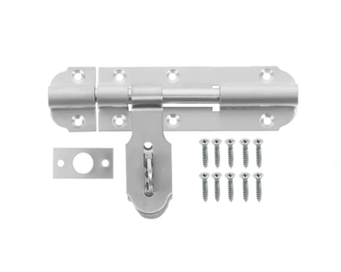 Stainless Steel Tower Door Bolt with Screws 6" 8043