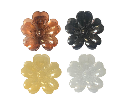Plastic Tropical Flower Hair Claw Clip 8cm Assorted Colours 8068