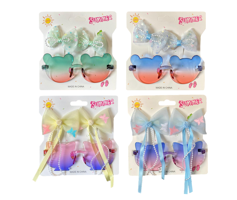 Hair Accessories Clips & Plastic Fancy Dress Glasses Assorted Designs 13cm Width SKU 8089
