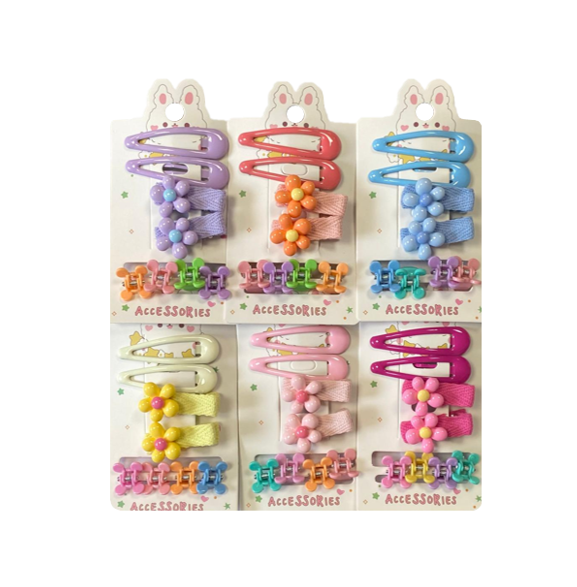 Hair Accessories Clips Assorted Designs and Colours 8090