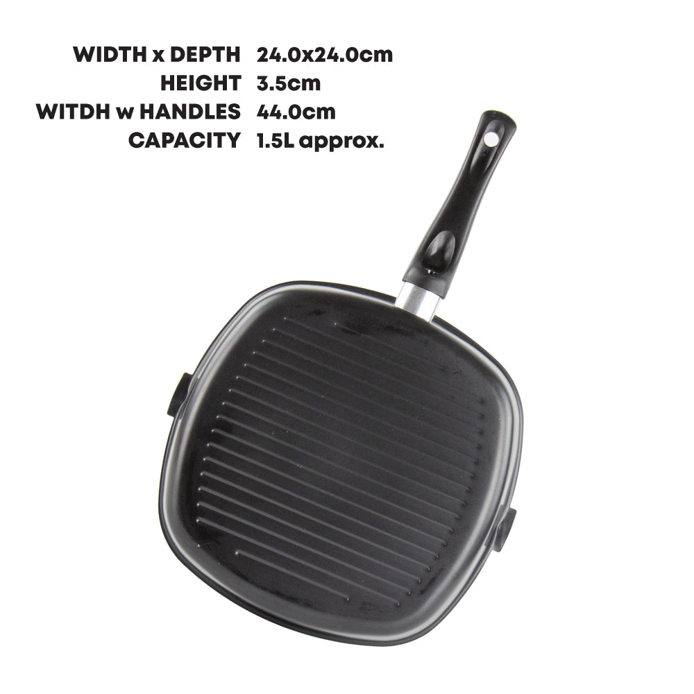 SQ Professional Ultimate Carbon Steel Non Stick Grill Pan Square 24 cm 8540 A