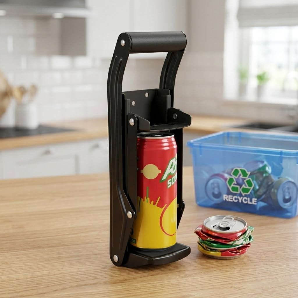 Soft Grip Handle 16oz Can Crusher – Assorted Colours, SKU 9372