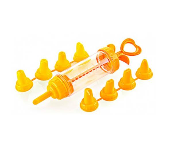 TTZ Plastic Cake Decorating Piping Cream Syringe Pump Set of 9 Assorted Colours AP1004