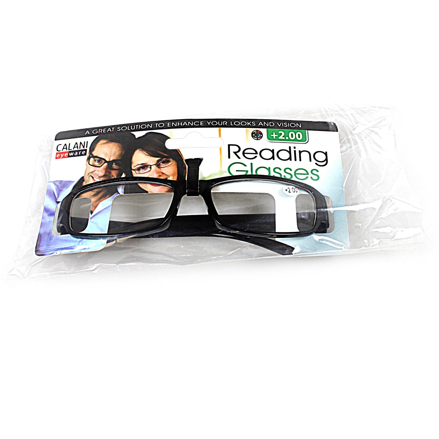 Plastic Calani Black Reading Glasses +1.00 BOX100