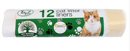 Cat Litter Tray Bin Bag Liners with Drawstring 70 x 45 cm Roll of 12 B0367