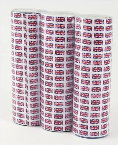 Football Celebration Paper Streamers Great Britain Union Jack Flag 7mm x 4m Pack of 3 994910
