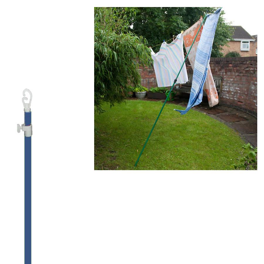Heavy Duty Line Prop Green/Blue Telescopic Extending Clothes Pole Support Line Prop 120cm + 100cm 22035 / ST0643 (Big Parcel )