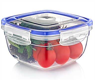 Square Clear Plastic Food Storage Container with Sealing Lid 3750ml D30106