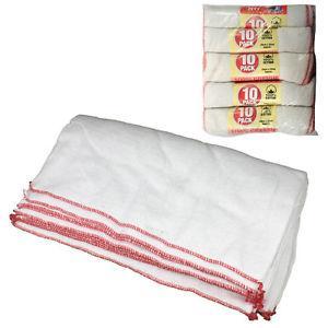 White Dish Cloth 30 x 30cm Pack of 10 LL5001 A