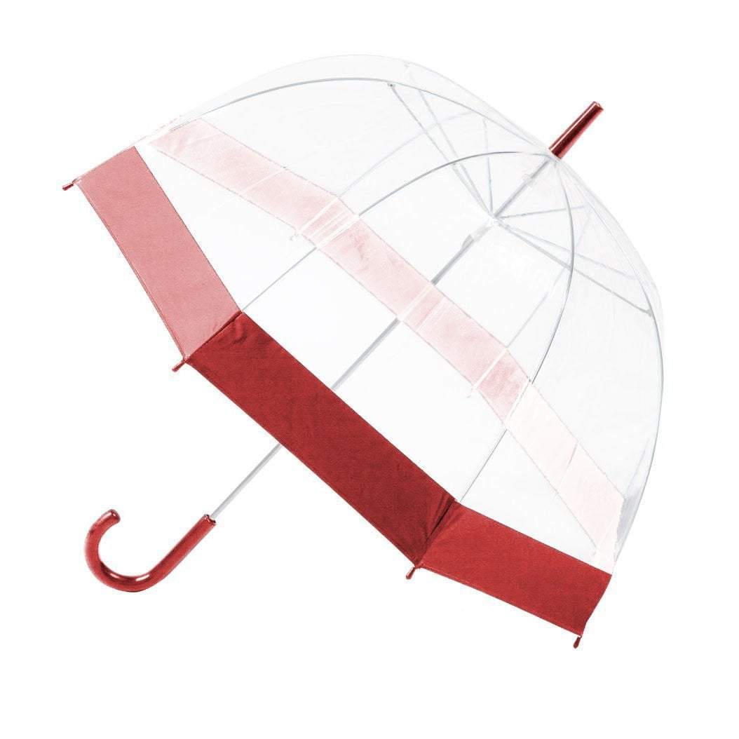 Clear Transparent Umbrella with Coloured Border 84cm Assorted Colours 1926 A