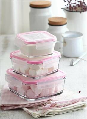Glass Food Storage Container 1150cc Assorted Colours FRS249KDP