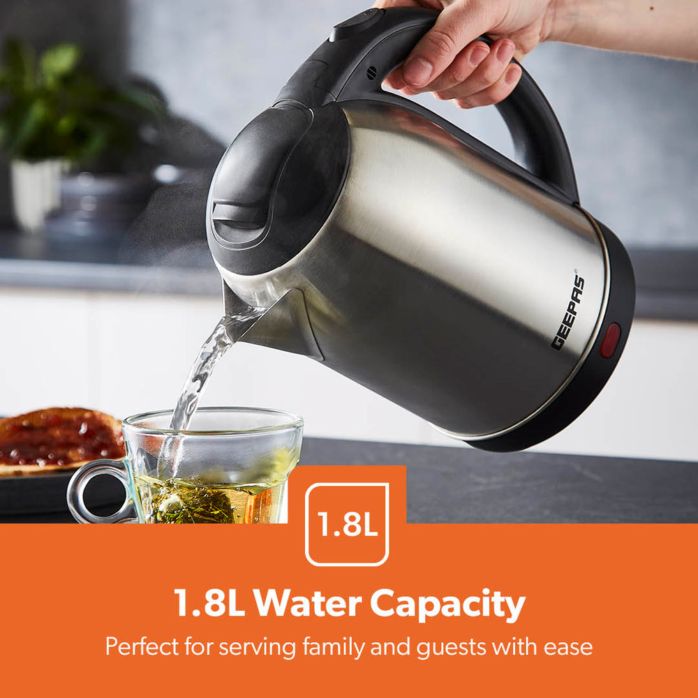 Stainless Steel Finish Cordless Electric Kettle 1.8L 1800W GK5466