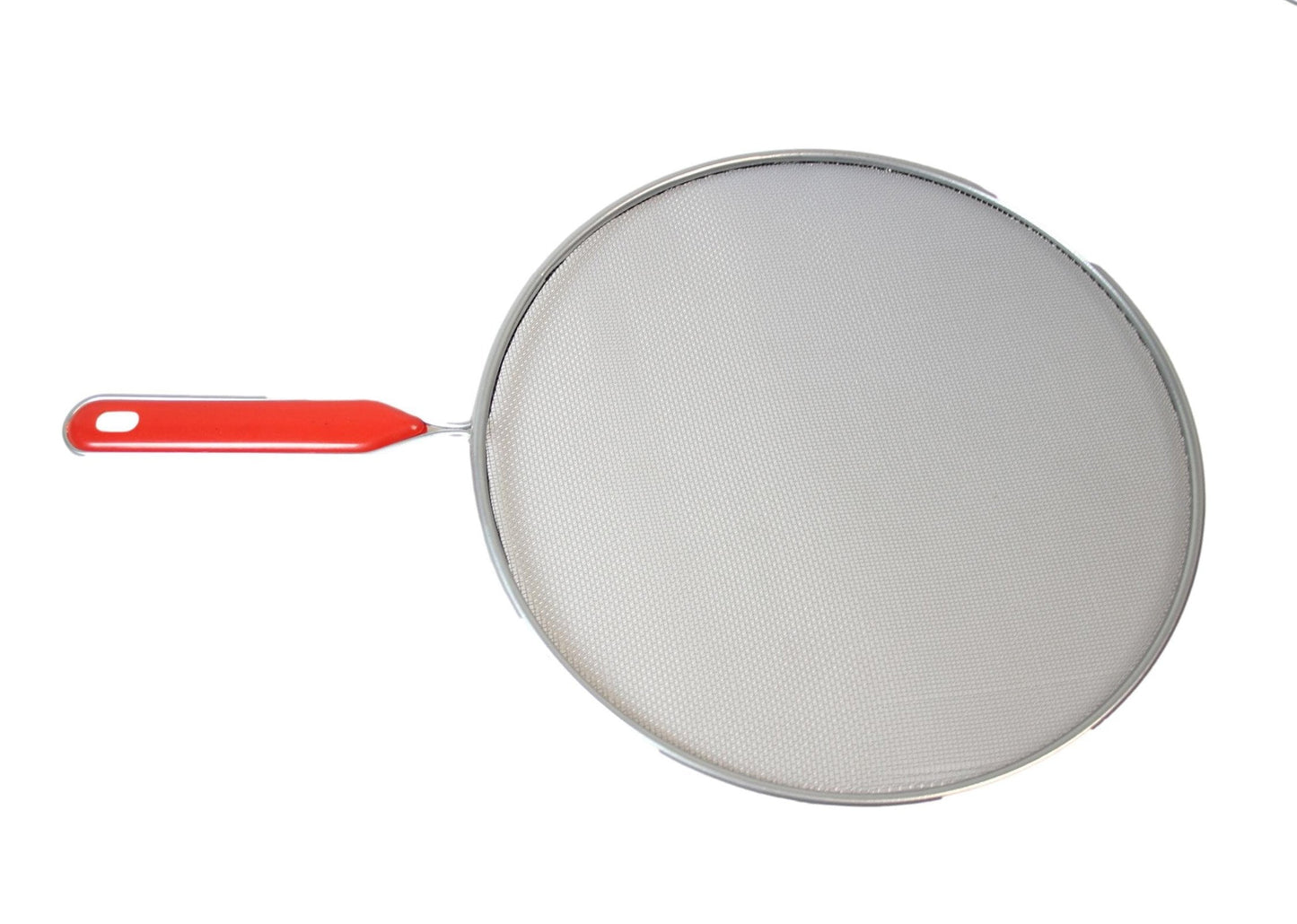 Metal Mesh Splatter Screen Cover Guard with Handle Silver Set of 2 9785 / 3412