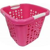 Plastic Square Laundry Basket 37 x 37 x 31 cm Assorted Colours MS008