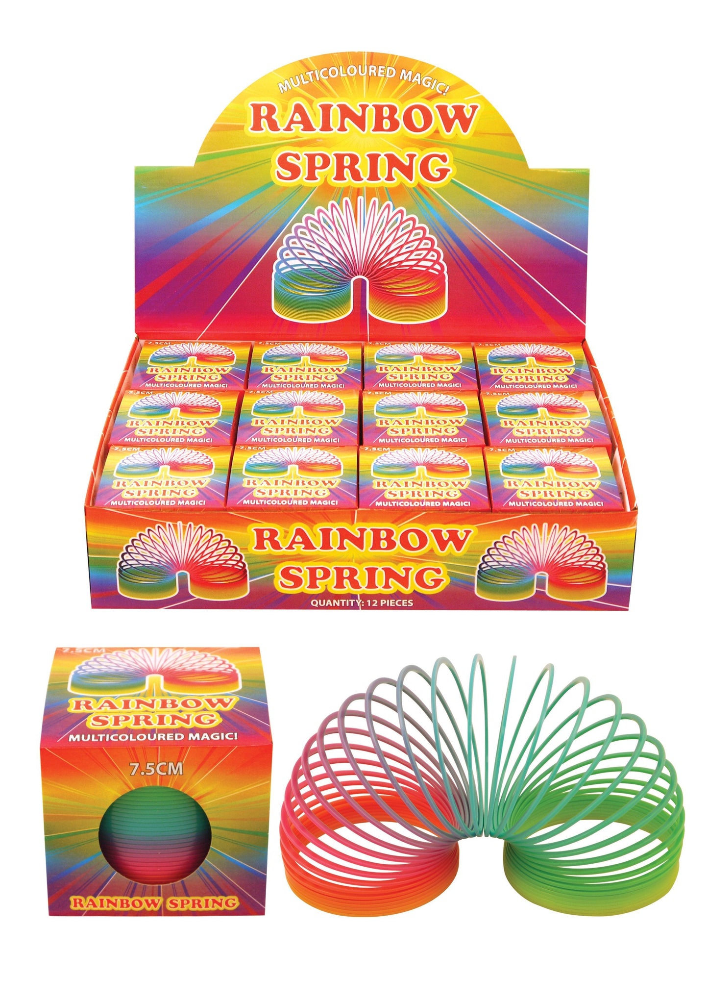 Children's Rainbow Springing Bouncy Spring Toy 7.5cm – SKU N19051