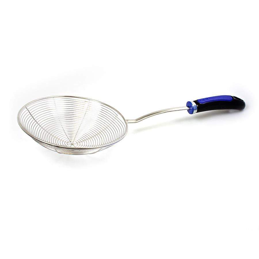 Metal Frying Oil Drainer Net Scoop Strainer with Plastic Handle R20 CM x 44 H 0673