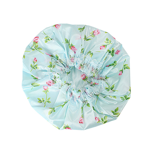 Reusable Shower Cap Floral Print Assorted Colours 0342
