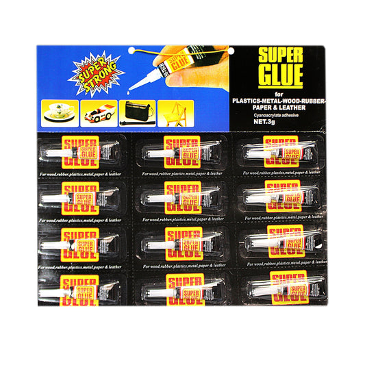Card of 12 Super Glue Tubes 0001
