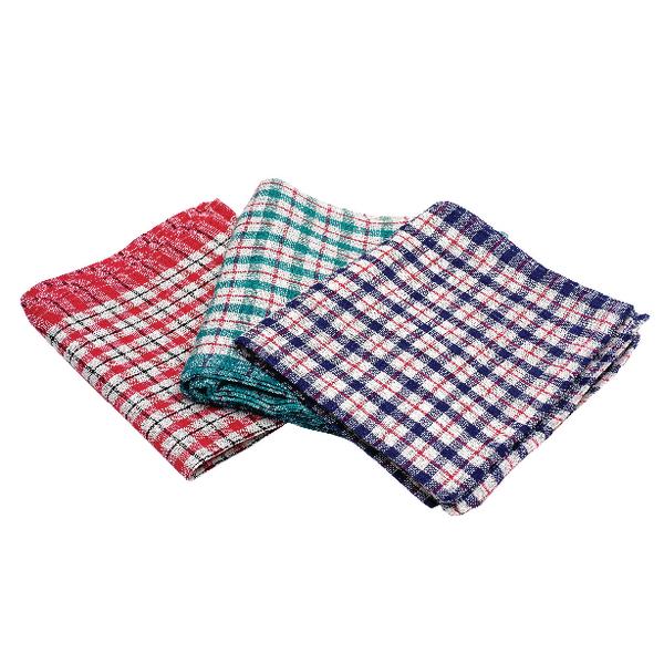 Jumbo Mini Check Style Tea Towels 45 x 65cm Pack of 3 Assorted Colours LL5072