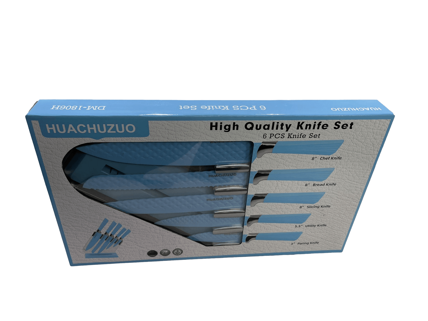 6 Piece Knife Set Assorted Colours Pink / Blue 6702