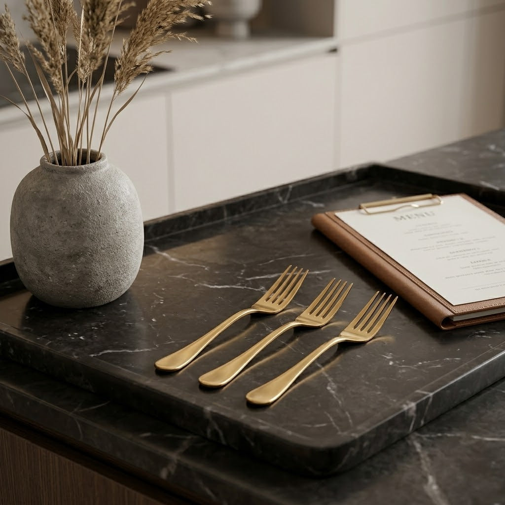 Gold Coloured Metal Forks 20cm Pack of 3 – SKU 7029