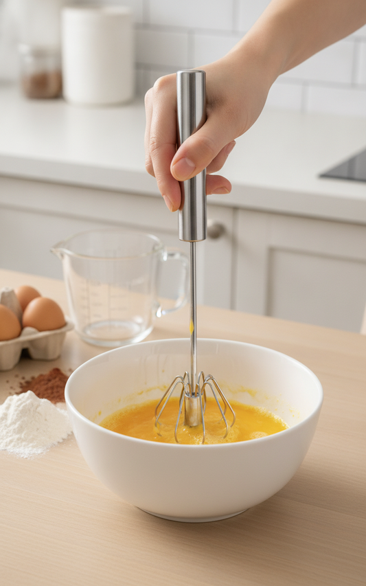 Metal Hand Press Egg Whisk Beater, 30 cm, SKU 6861