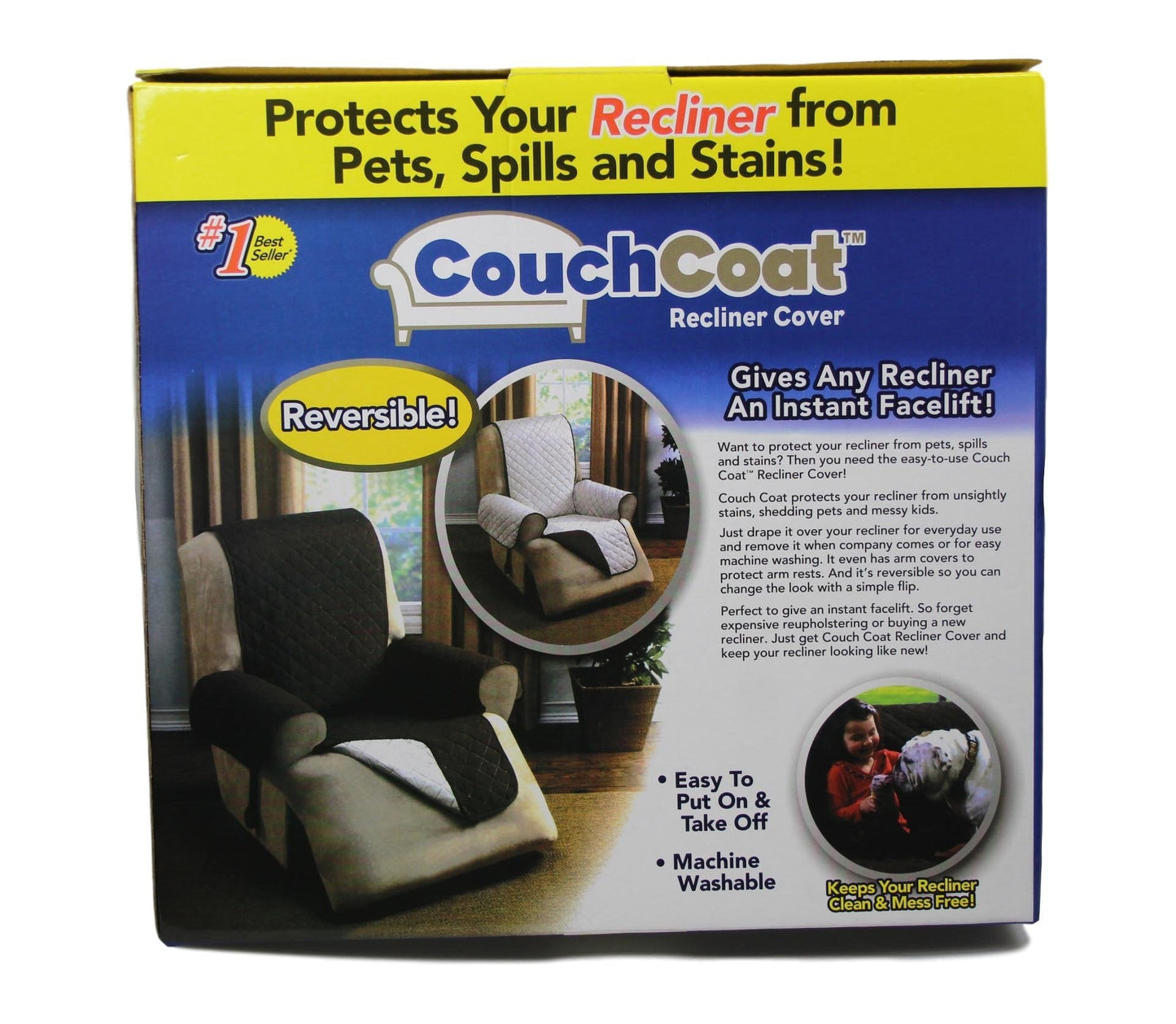 Coach Coat Reversible Recliner Cover Protect Your Recliner 23'' x 21'' x 49'' 5306