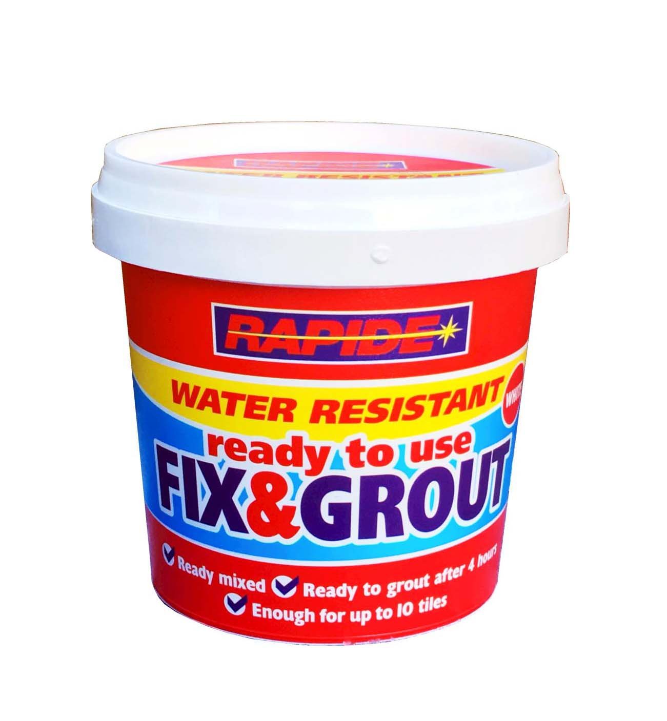 Rapide Water Resistant Ready To Use Fix and Grout Ready Mixed 500g Tub 7157