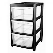 3 Tier Plastic Storage Drawer Tower Unit Storage Box Clear 61 x 36 x 40 cm LL5222
