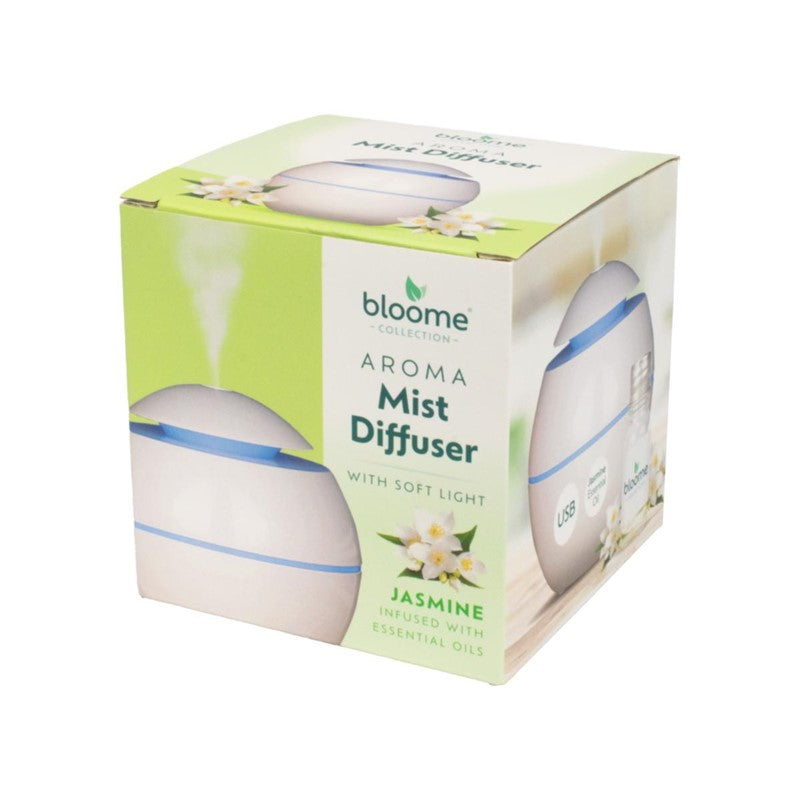 Bloome Aroma Round Mist Diffuser with Soft Light 200ml Jasmine 324597