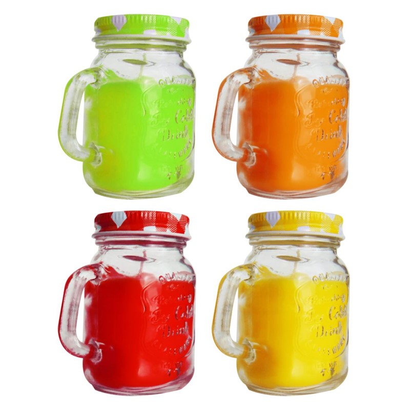 Scented Farmhouse Jar Candle Assorted Colours 317078