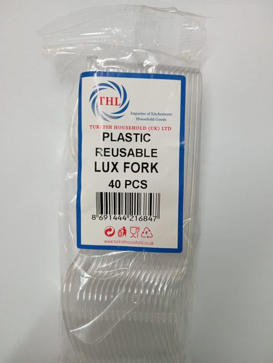 Plastic Clear Disposable Party BBQ Forks 40 Pack 17cm THL1684