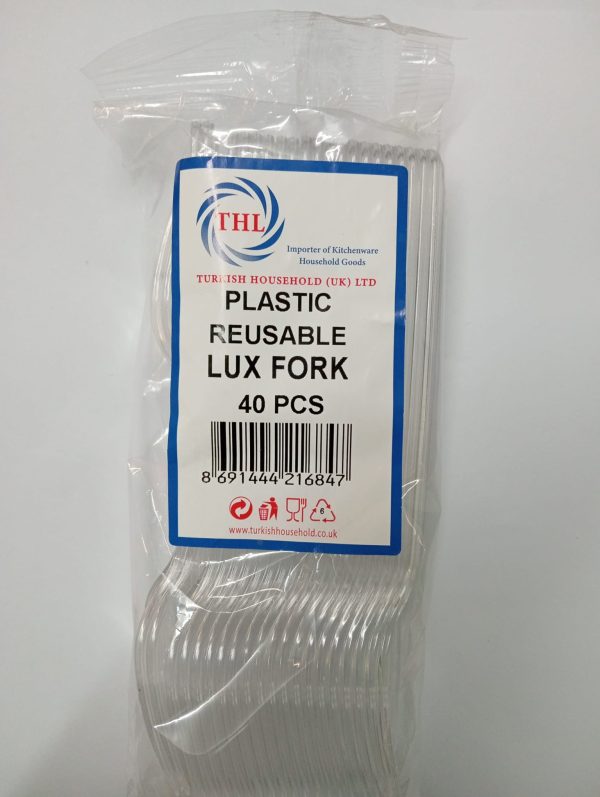 Plastic Clear Disposable Party BBQ Forks 40 Pack 17cm THL1684