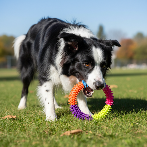 Pet Dog Toy Multicolour Soft Rubber Dental Chew Ring Toy 13 cm 4615 A
