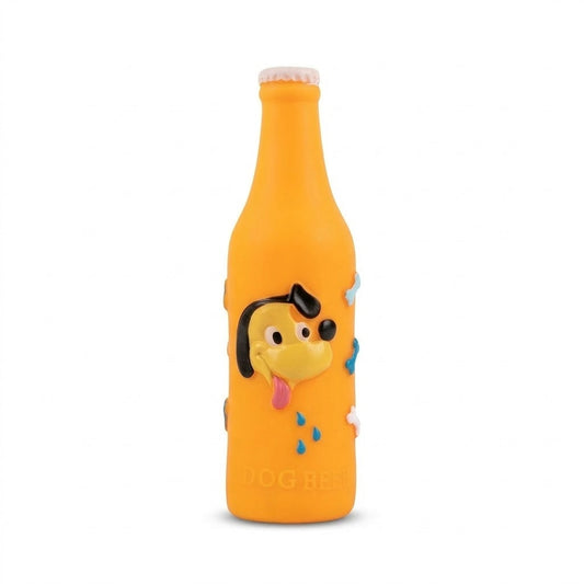 Squeaky Dog Beer Bottle Toy 18 x 5.3cm Assorted Colours SKU 6649 A