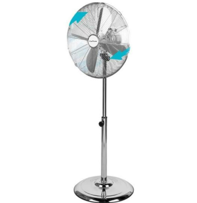 Cooltone 16" Inch Round Metal Floor Standing Fan 0123/F55