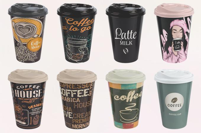 Hobby Plastic Reusable Travel Coffee Cup 450ml Assorted Designs 031273