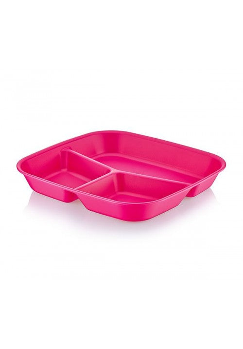 Hobby Plastic Children 3 Section Nut Breakfast Dinner Plate Assorted Colours 031298