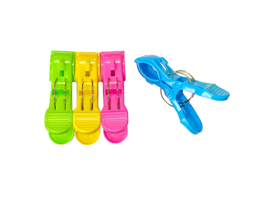 Jumbo Plastic Laundry Clothes Washing Pegs Clips 12cm Pack of 4 Assorted Colours 0371