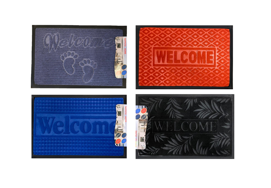 Rectangle Welcome Door Mat 40 x 60cm Assorted Designs and Colours 0474 A