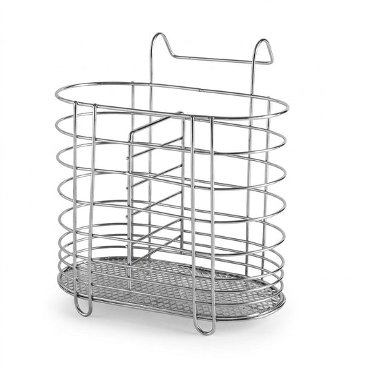 Metal Cutlery Holder Drainer Organiser with Hanging Hook 13 x 15 x 8 cm SKU 7408