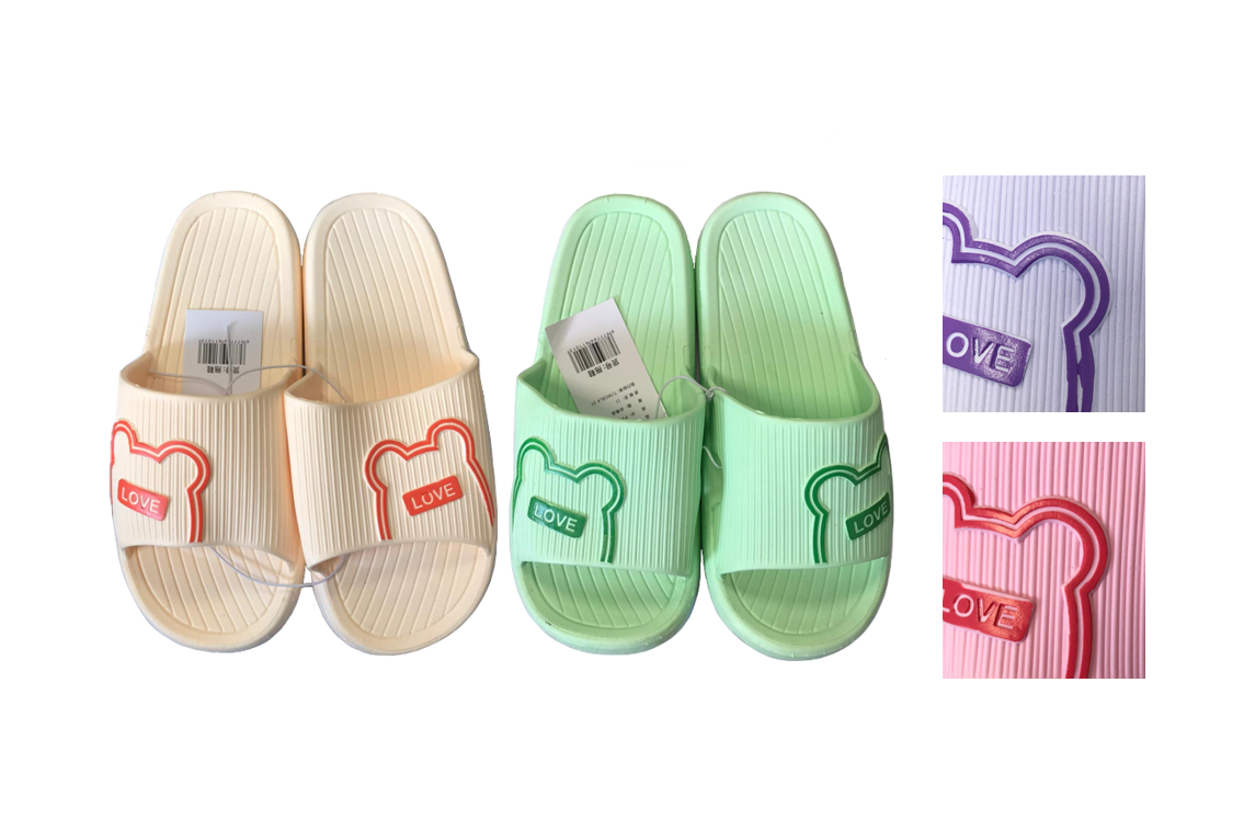 Women's Slipper Shoes Slides with Bear Design Assorted Sizes and Colours 0821