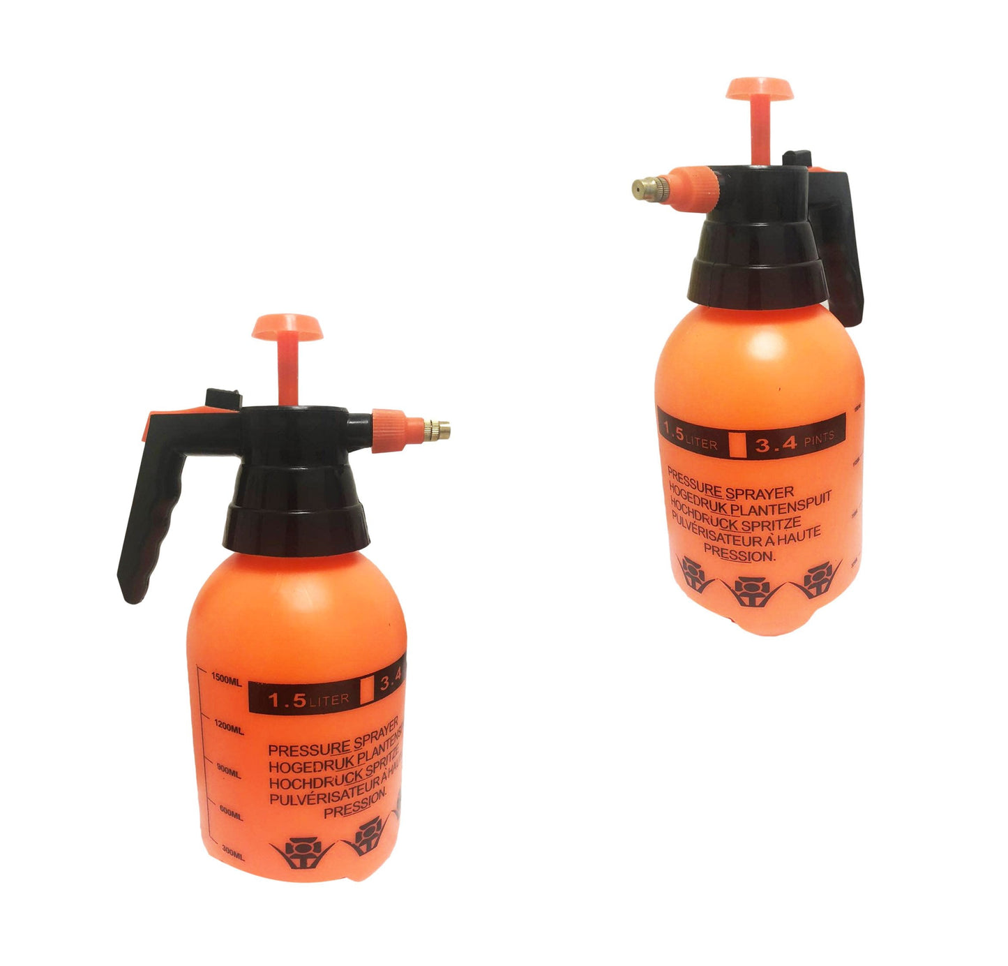 Plastic Water Pressure Outdoor Garden Plant Spray 1.5 Litre Orange 0824