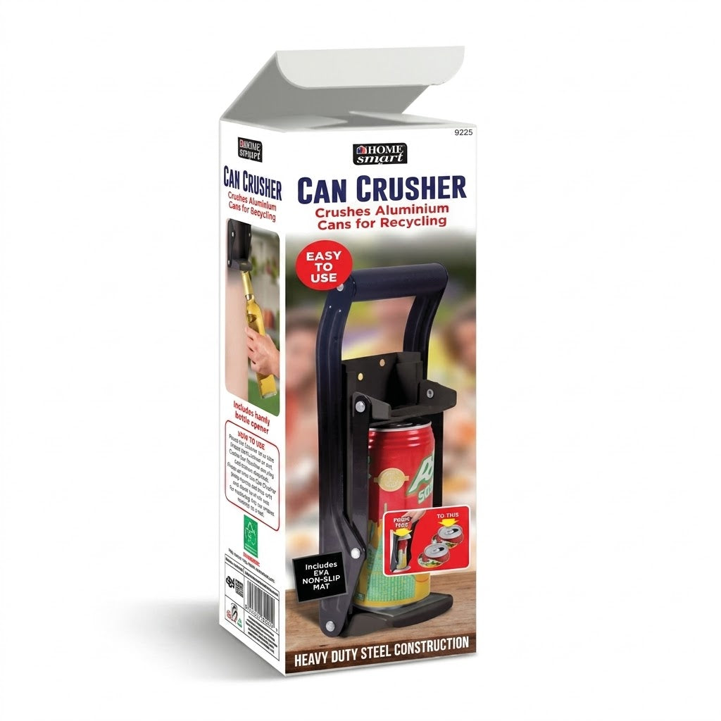 Soft Grip Handle 16oz Can Crusher – Assorted Colours, SKU 9372