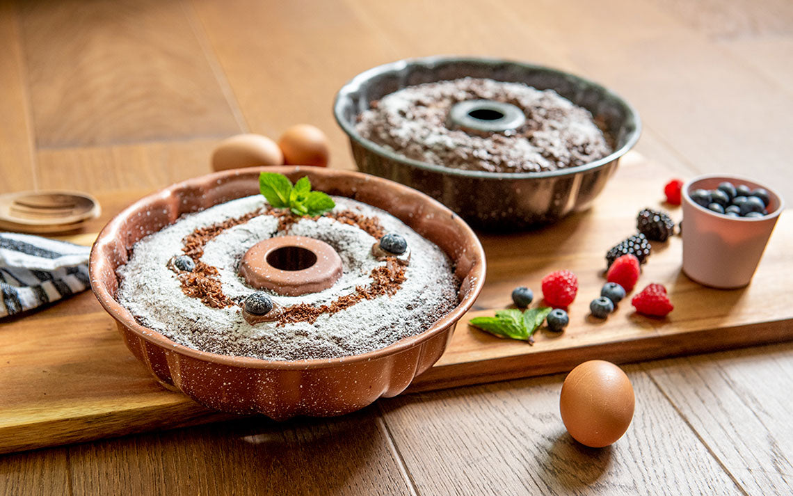 Round Ring Bundt Cake Baking Tin Mould 24 cm Speckled Grey 5408 / 9820