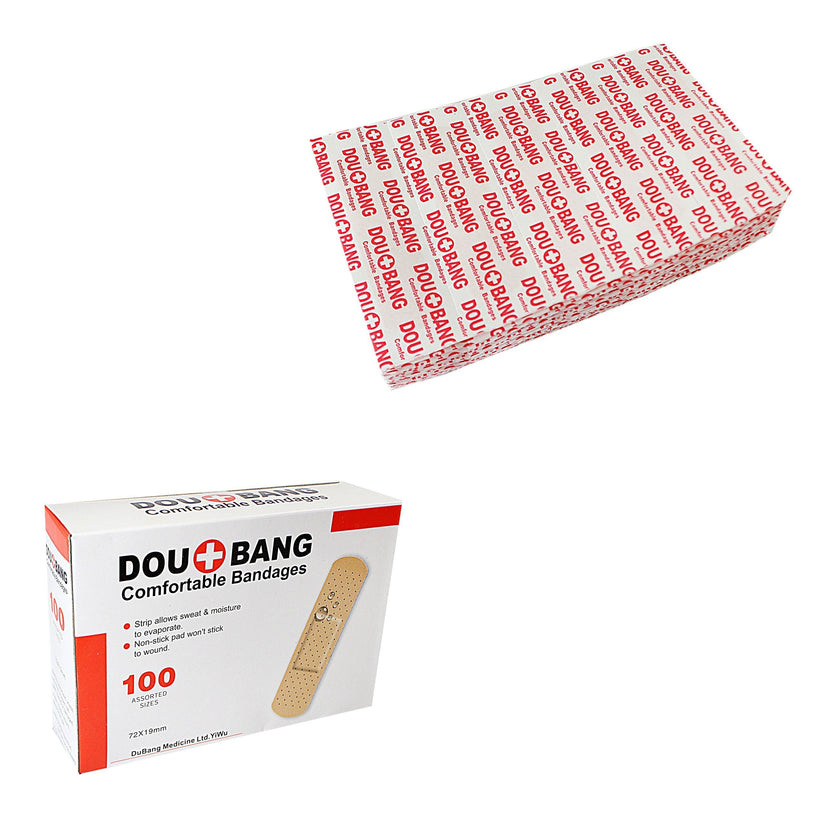 100 Piece Assorted Comfortable Bandages Different Sizes 9669