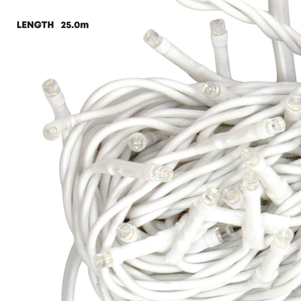 Durane LED Fairy Light String White Wire 25m 300 Bulbs White 10180