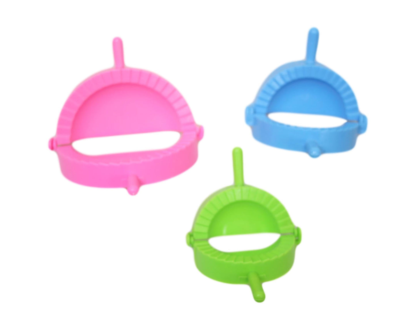 Plastic Dumpling Pastry Mould Maker Folder Set of 3 Assorted Sizes and Colours 1046 A