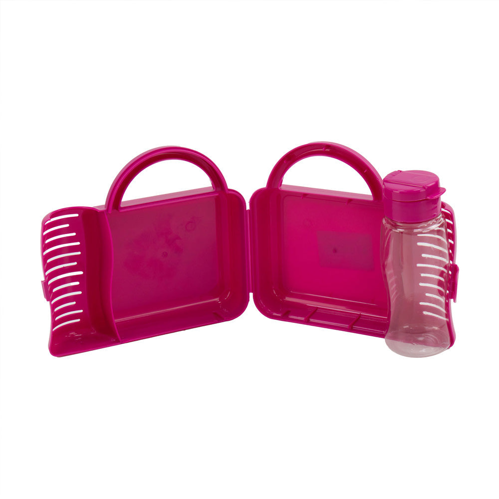 Tuffex Plastic Children's Lunch Box with Water Bottle 7.5 x 21.5 x 19.5 cm Assorted Designs 10761 / TP529
