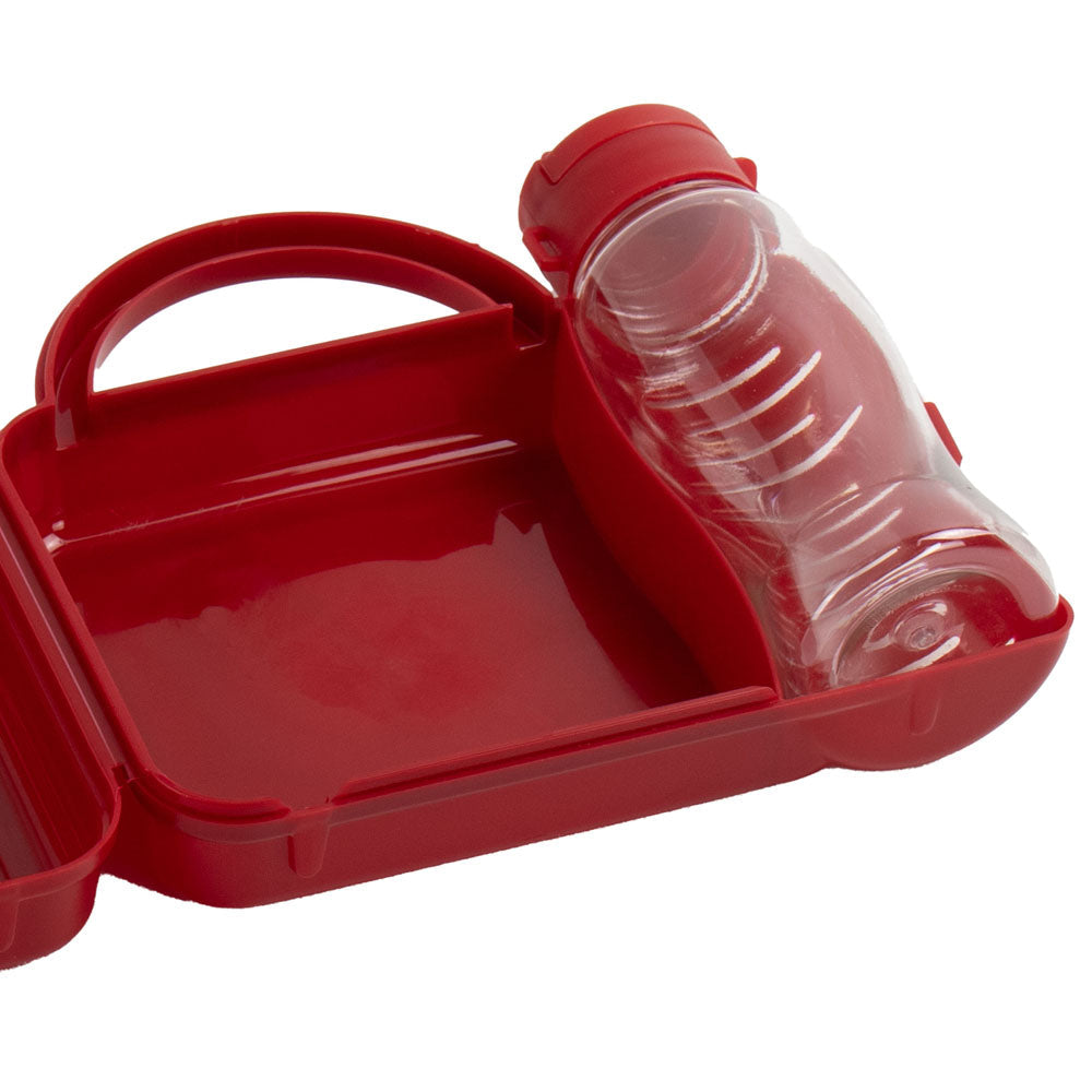 Tuffex Plastic Children's Lunch Box with Water Bottle 7.5 x 21.5 x 19.5 cm Assorted Designs 10761 / TP529